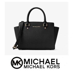 Michael Kors Selma Large Satchel purse in Black